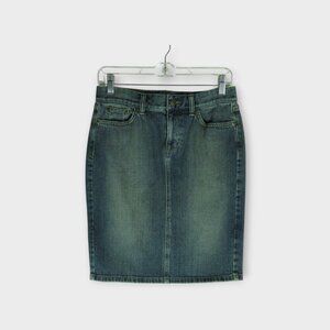 Lauren Ralph Lauren Petite Denim Pencil Skirt Size 2P Medium Wash
